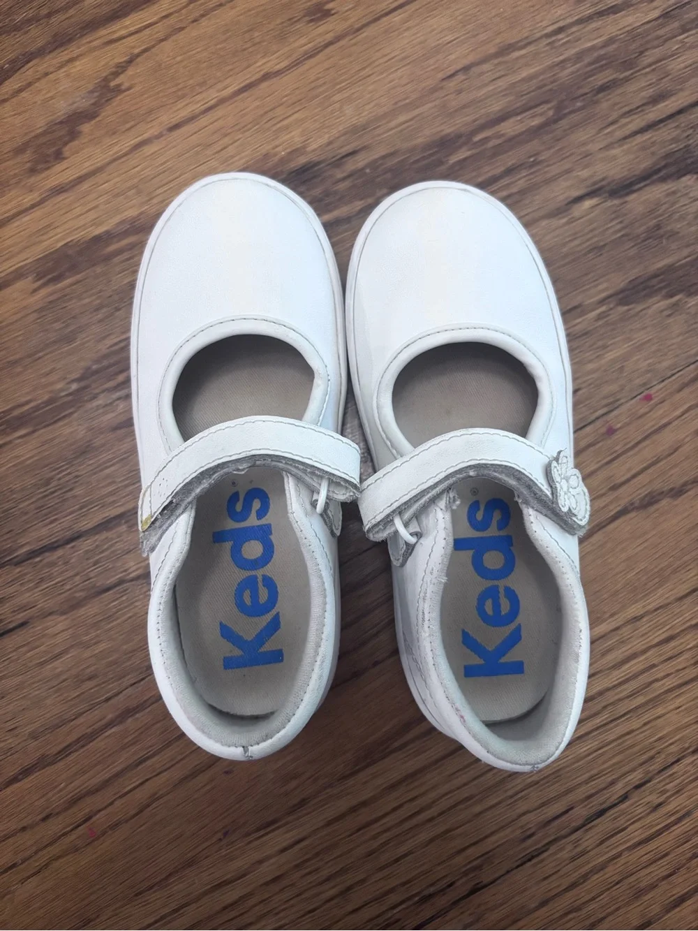 Keds Girls White Mary Jane Strap Shoes